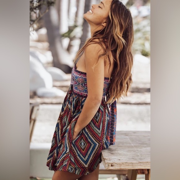 Free People Elowen Tube Romper in the color dark combo. New with tags, size XS - Picture 8 of 9